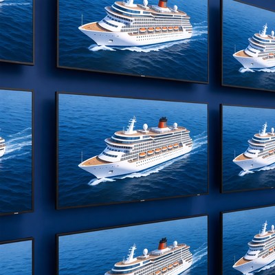 Cruise Ship on Screens Grid