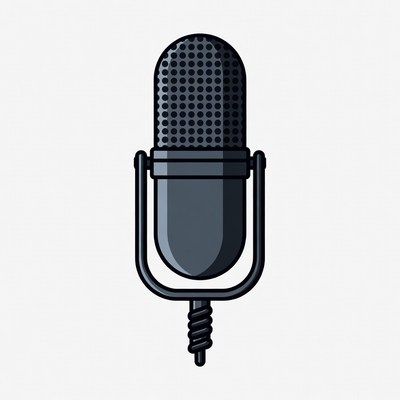 Microphone on Stand Illustration