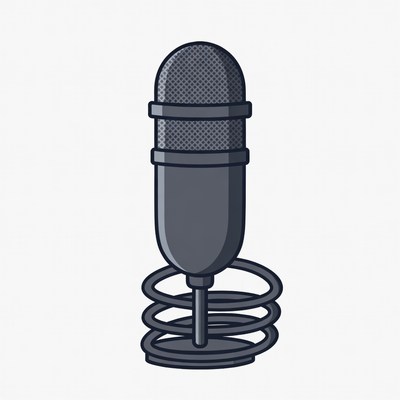 Microphone on Stand Illustration