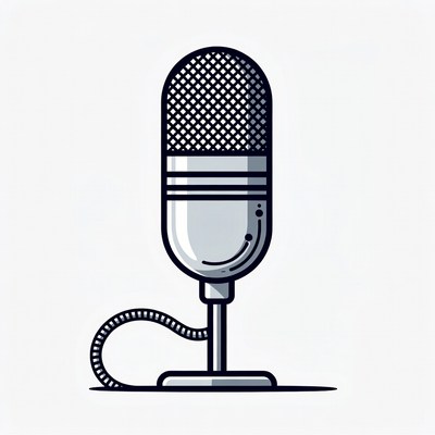 Microphone illustration on isolated background