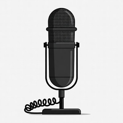 Black Microphone on Stand