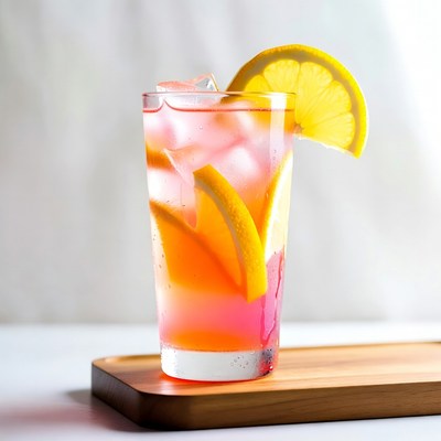 Pink Lemon Cocktail with Orange Slices