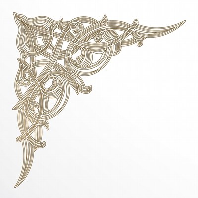 Ornate Golden Corner Border Design