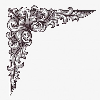 Ornate Victorian Corner Border Illustration