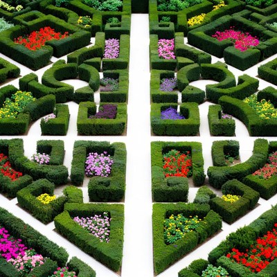 Vibrant Formal Garden Maze