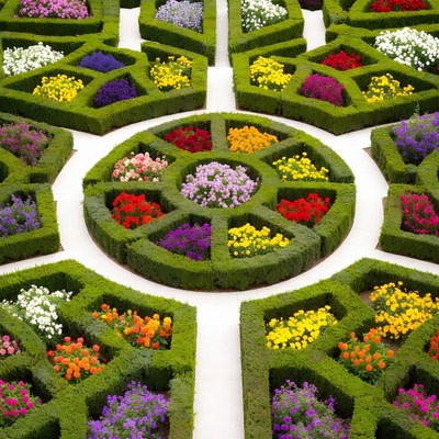 Colorful Flower Topiary Garden Design
