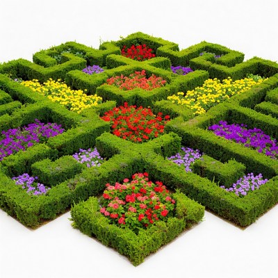 Colorful Flower Maze Top View