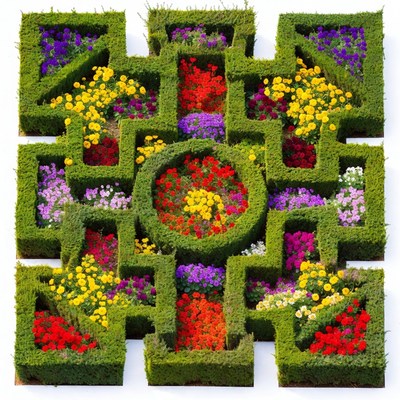 Colorful Topiary Garden Maze Design