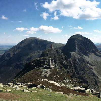 Stone Pillar on Mountain Summit