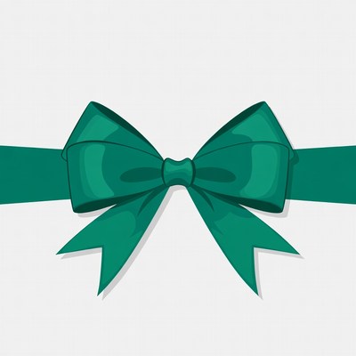 Green bow illustration isolated