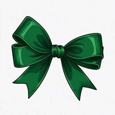 Green Ribbon Bow