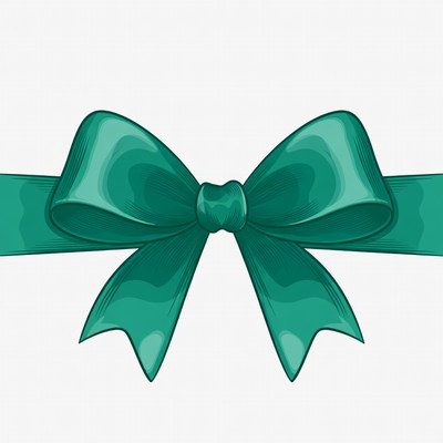Green ribbon bow illustration