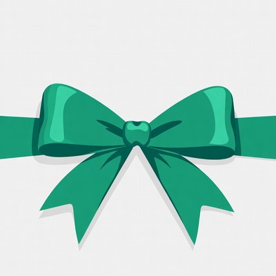 Green ribbon bow illustration