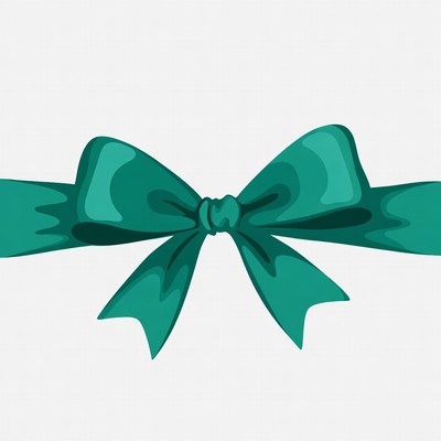 Green ribbon bow illustration