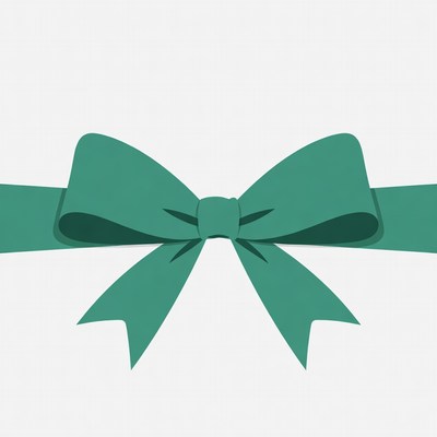 Green ribbon bow illustration
