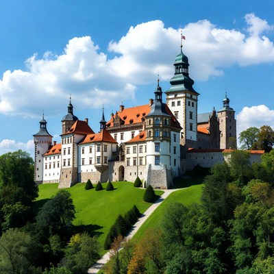 Majestic Castle on Green Hill