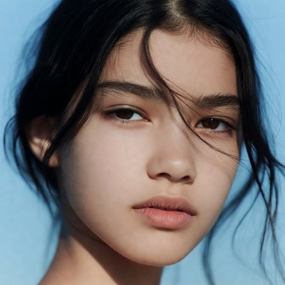 Asian woman with long black hair