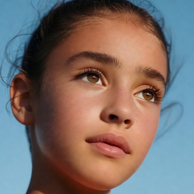 Closeup portrait of young girl