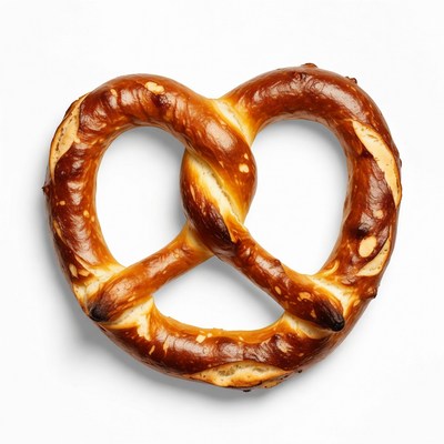 Fresh golden pretzel isolated