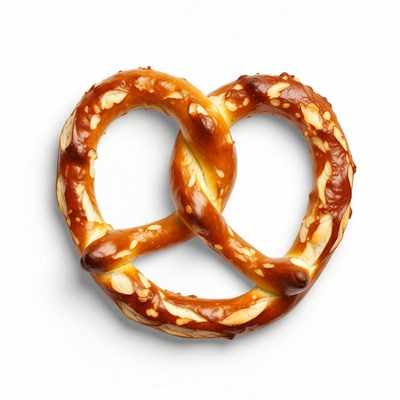 Almond Pretzel on White Background