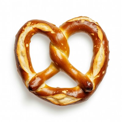 Fresh Pretzel on White Background