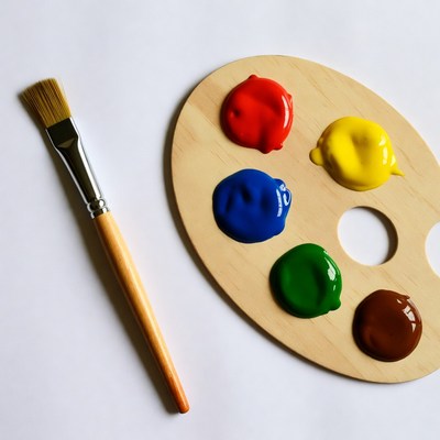 Paintbrush and Color Palette