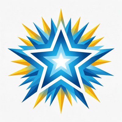 Blue and Yellow Starburst Illustration