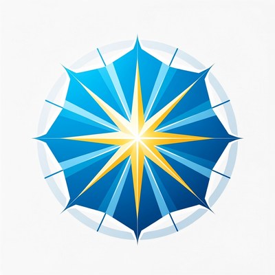 Blue Compass Star Icon