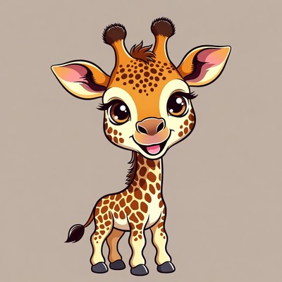 Cute Cartoon Baby Giraffe
