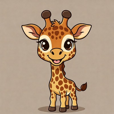 Cute baby giraffe illustration