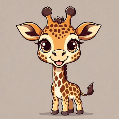 Cute cartoon baby giraffe