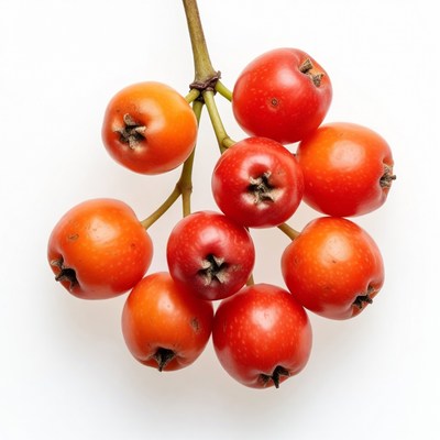 Cluster of Red Orange Berries on Stem
