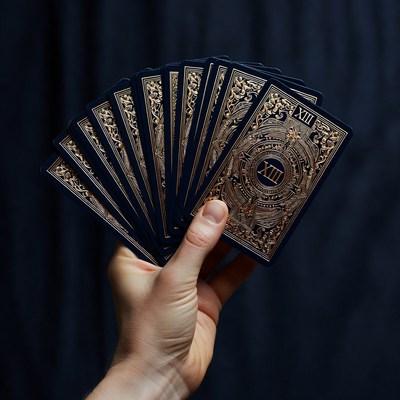 Hand fanning Death Tarot cards