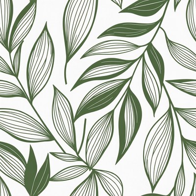 Green Leaf Seamless Pattern