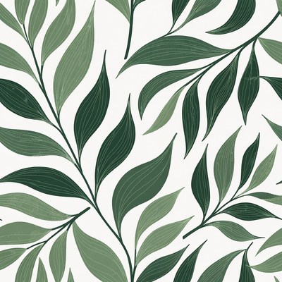 Green Leaf Seamless Pattern