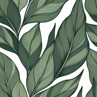 Green Leaf Seamless Pattern