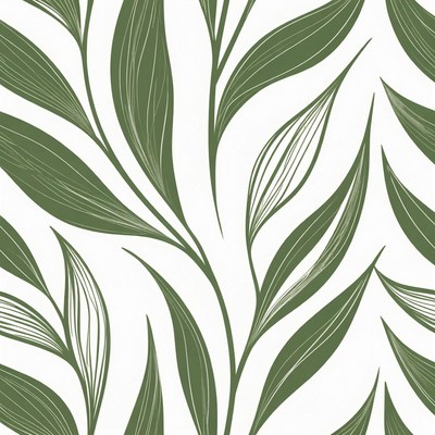 Green Leaf Seamless Pattern