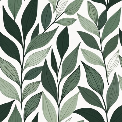 Green Leaf Seamless Pattern