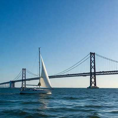 Sailboat under Golden Gate Bridge