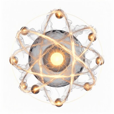 Glowing Atom Model Illustration