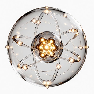 Glowing 3D Atomic Model