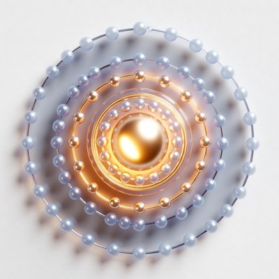 Concentric Gold and Blue Bead Circles