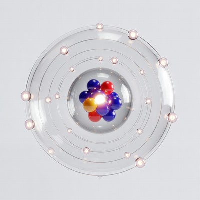3D Atom Model with Electrons