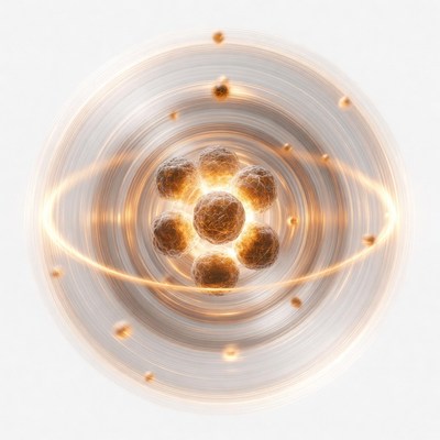 Glowing Atomic Nucleus with Electrons