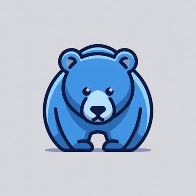 Cute Blue Cartoon Bear
