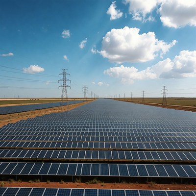 Solar panels with power lines