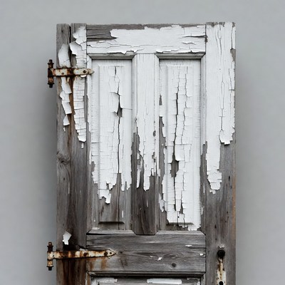 Old peeling white wooden door