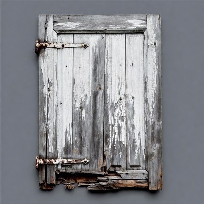 Old weathered wooden shutters