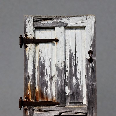Rustic Weathered White Barn Door