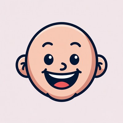 Smiling Baby Cartoon Face